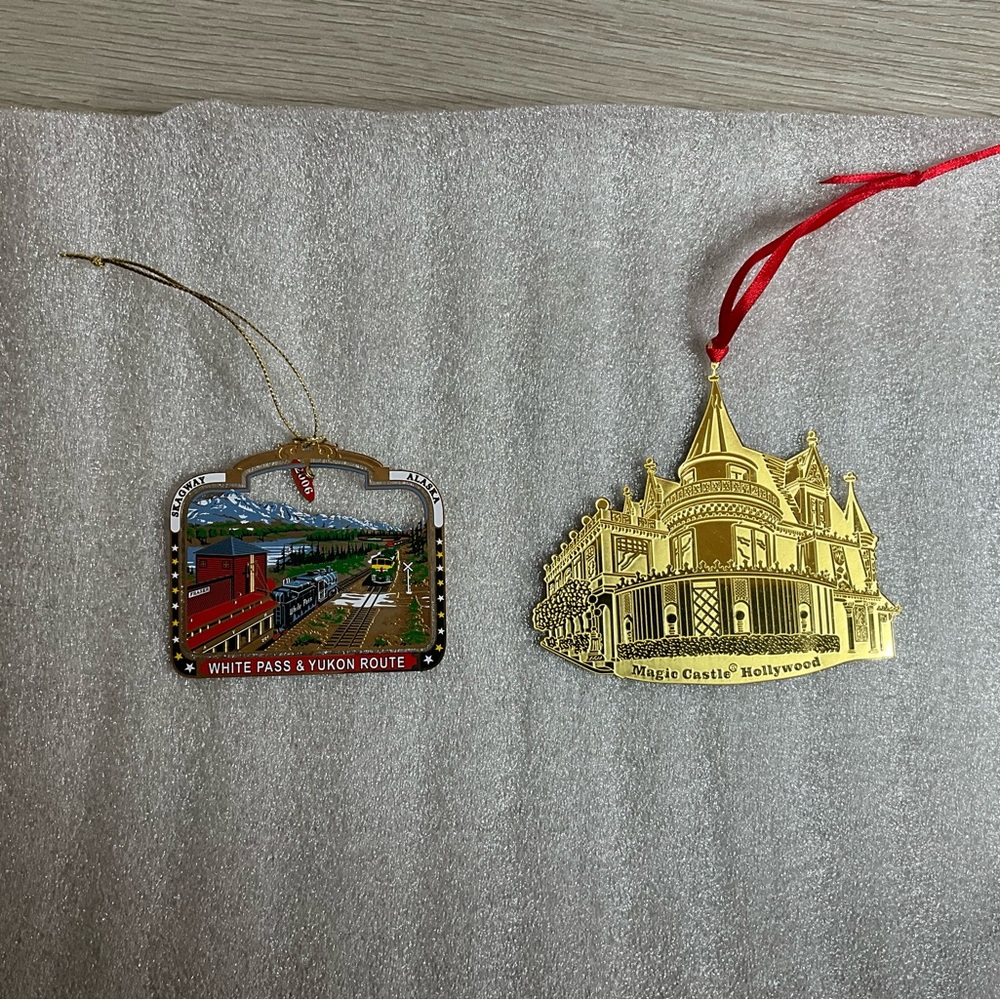 White Pass And Yukon Route Ornament and Magic Castle Hollywood ornament